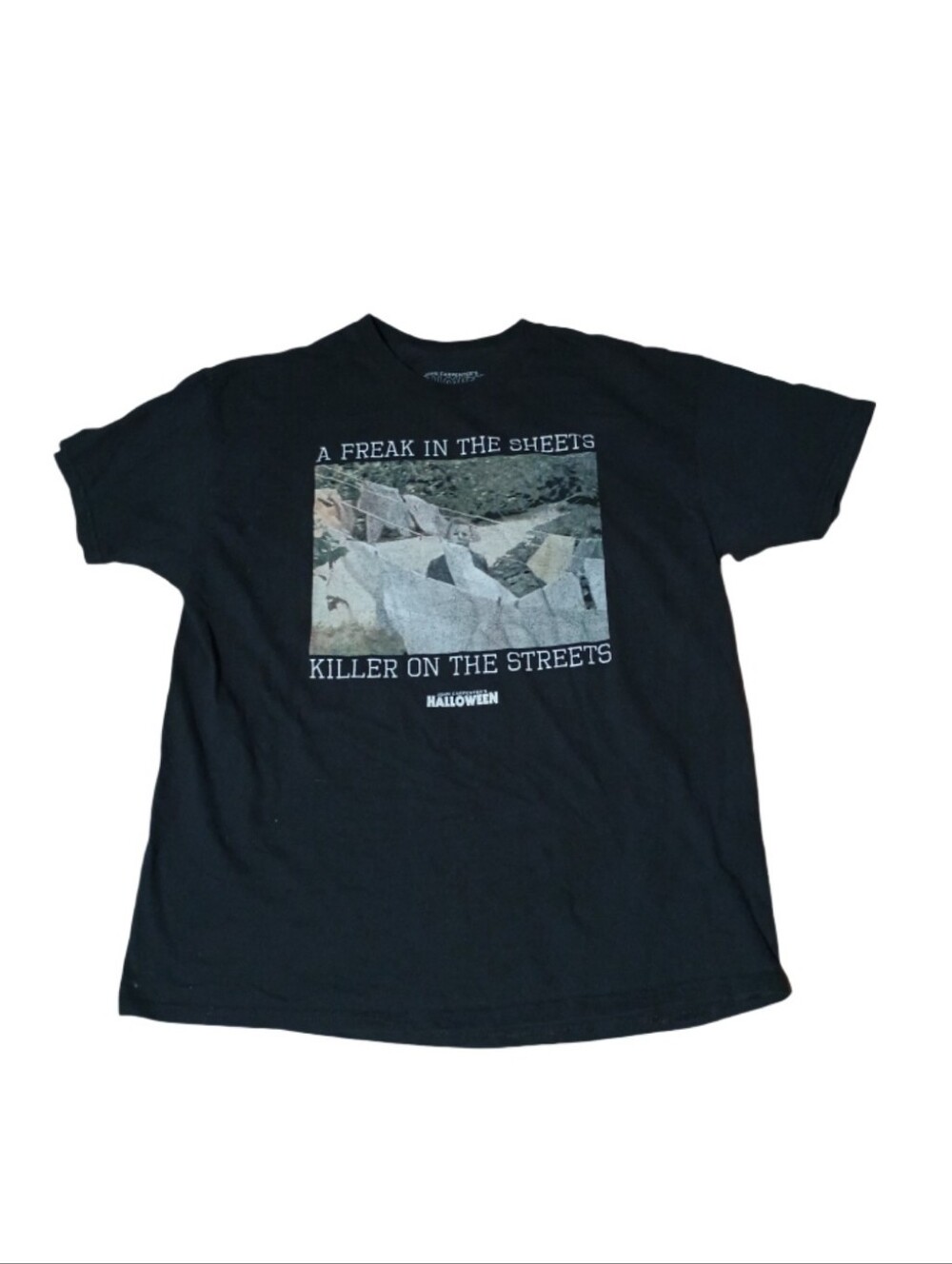 Halloween Black Short-Sleeve Graphic Tee - 'A Freak in the Sheets'